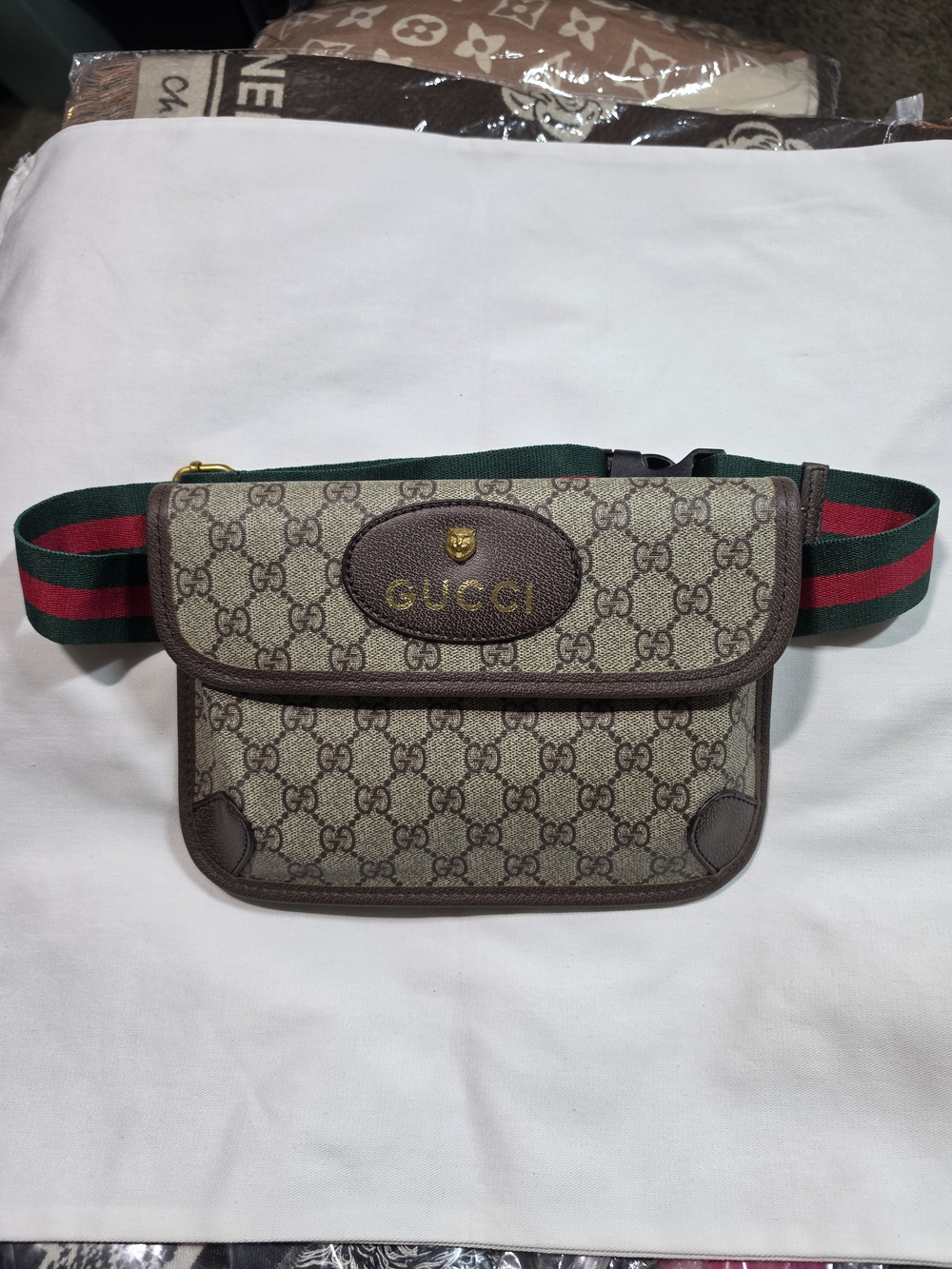 Brown Supreme Canvas Web Stripe Belt Bag